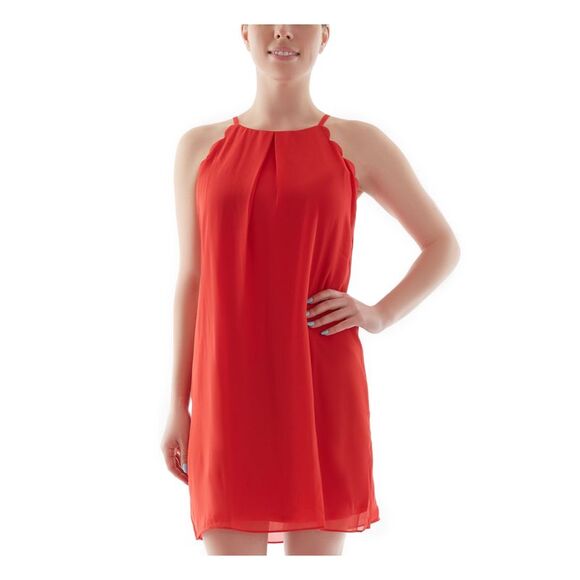 BCX DRESS Dresses & Skirts - BCX DRESS Womens Red Keyhole-back Sleeveless Halter Short Party Shift Dress S